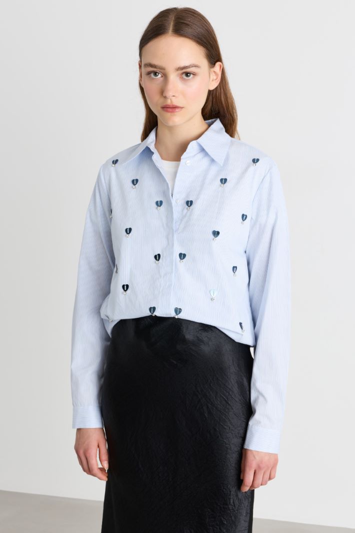 Camicia con applicazione gioiello - AZZURRO - Intrend - 2