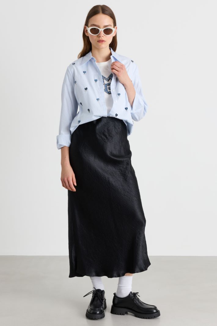 Camicia con applicazione gioiello - AZZURRO - Intrend