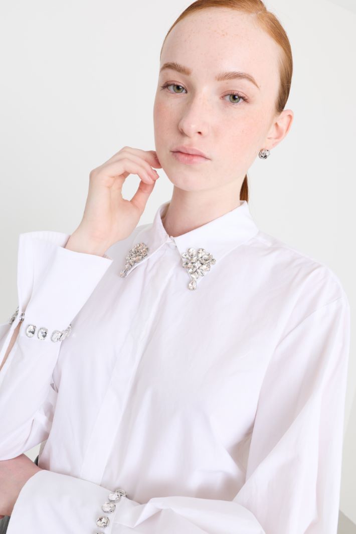 Camicia con colletto bijoux - BIANCO - Intrend - 3