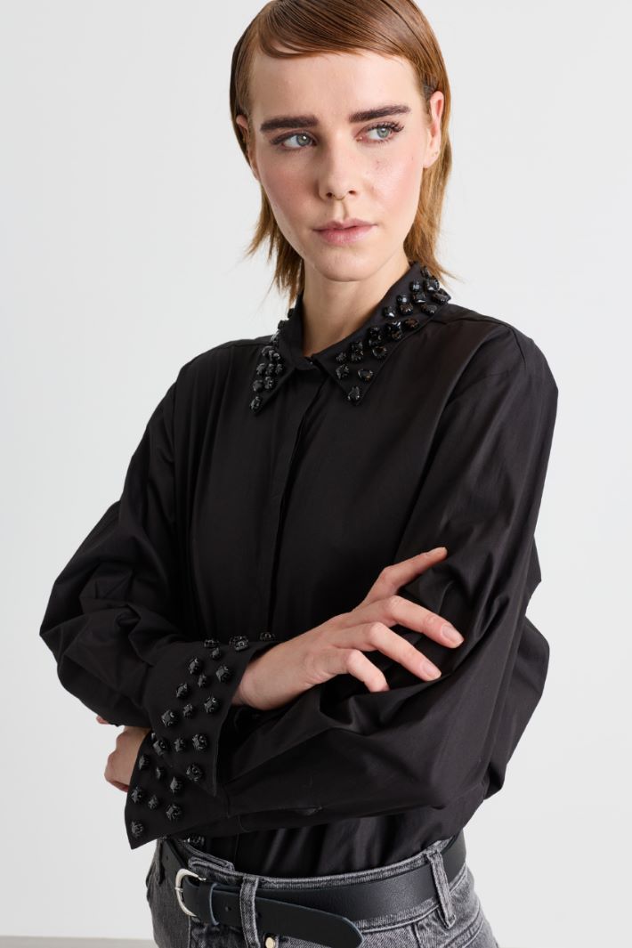 Camicia con colletto bijoux - NERO - Intrend - 3