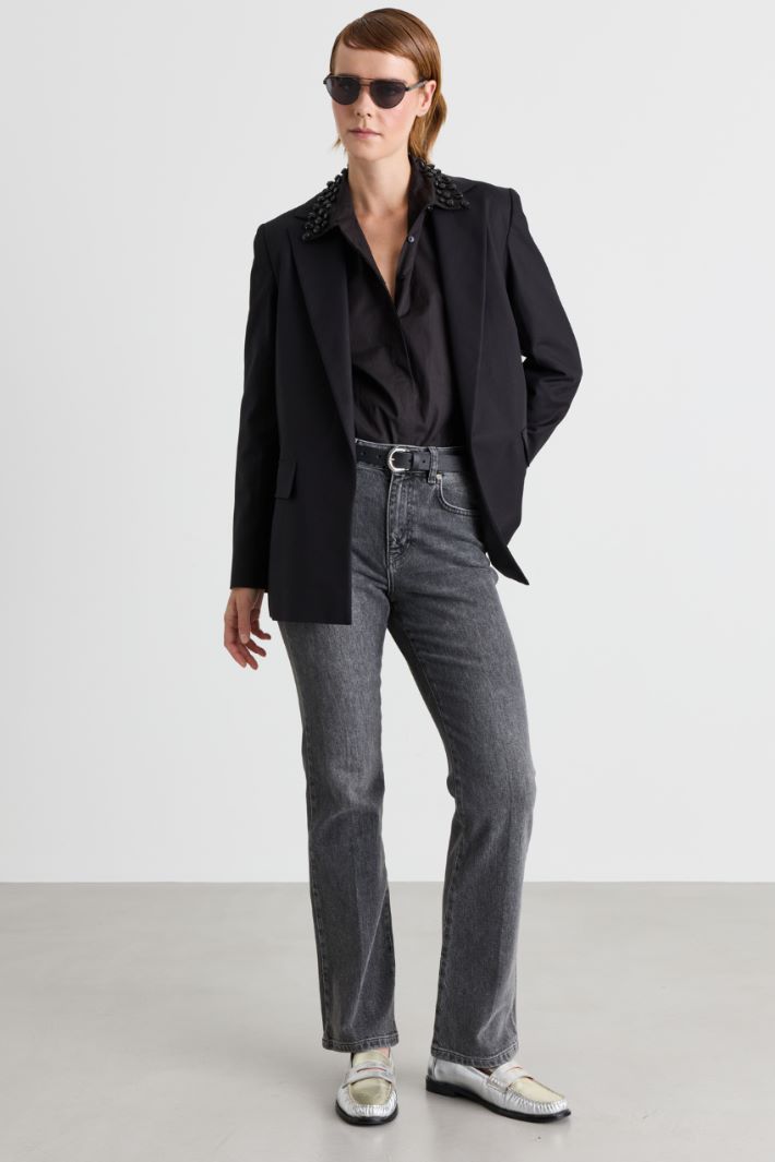 Camicia con colletto bijoux - NERO - Intrend