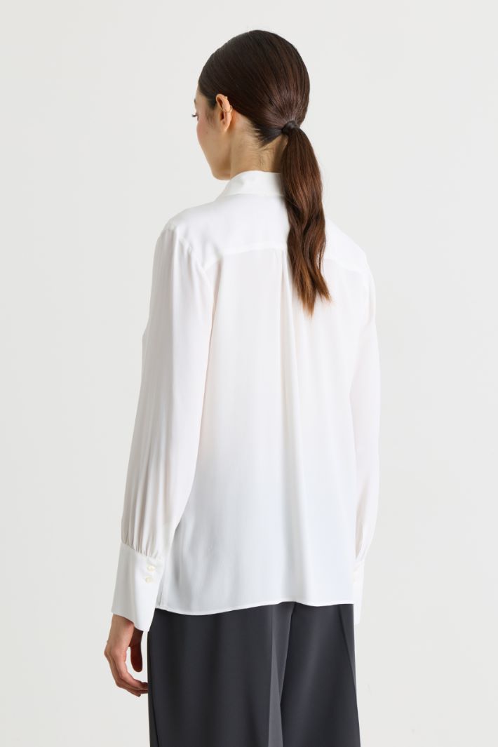 Blusa de crepé de China - BLANCO - Intrend - 4
