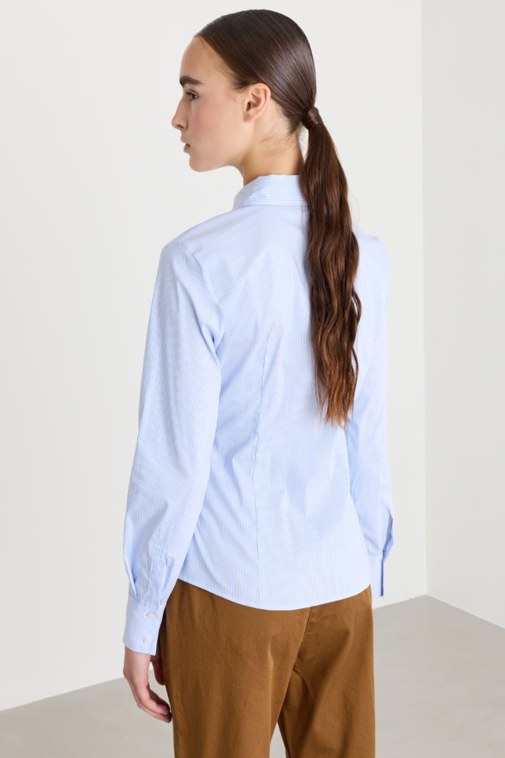 Poplin Shirt with Sash - LIGHT BLUE - Intrend - 4