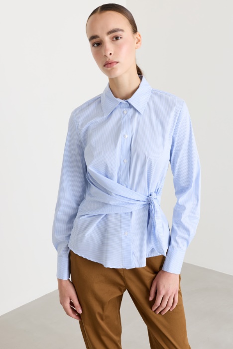 Poplin Shirt with Sash - Intrend