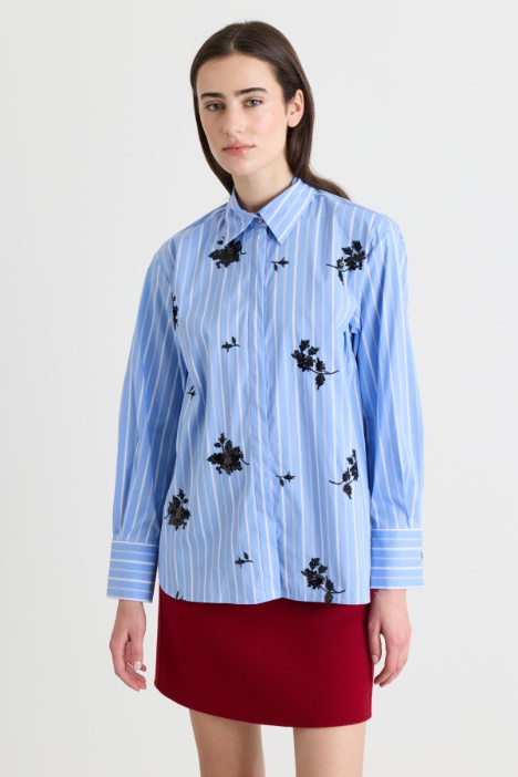 Shirt with sequin embroidery - Intrend