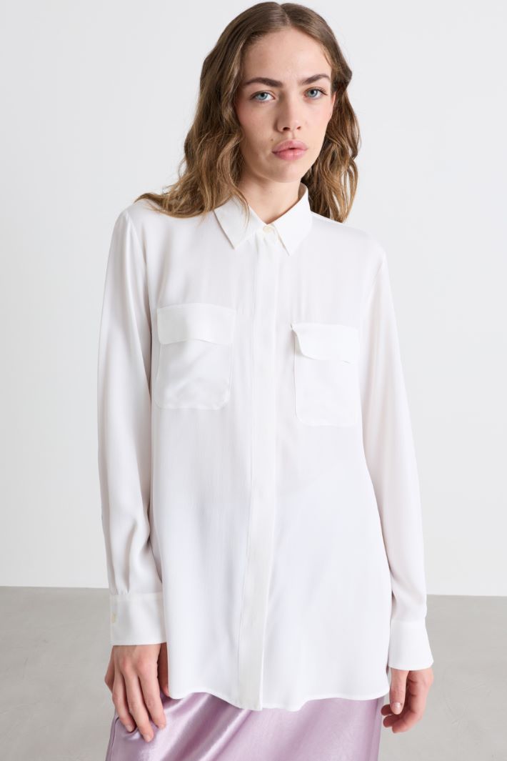Camicia in tela - BIANCO - Intrend - 2