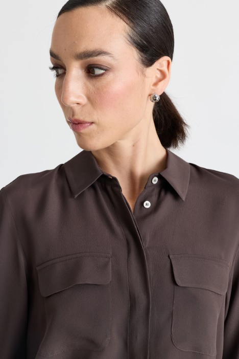 Camicia in tela di misto seta