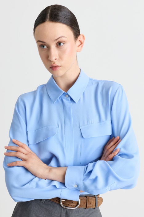 Camisa fluida de mezcla de seda - Intrend
