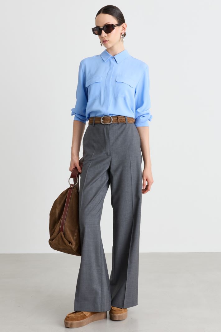 Camicia in tela - AZZURRO - Intrend