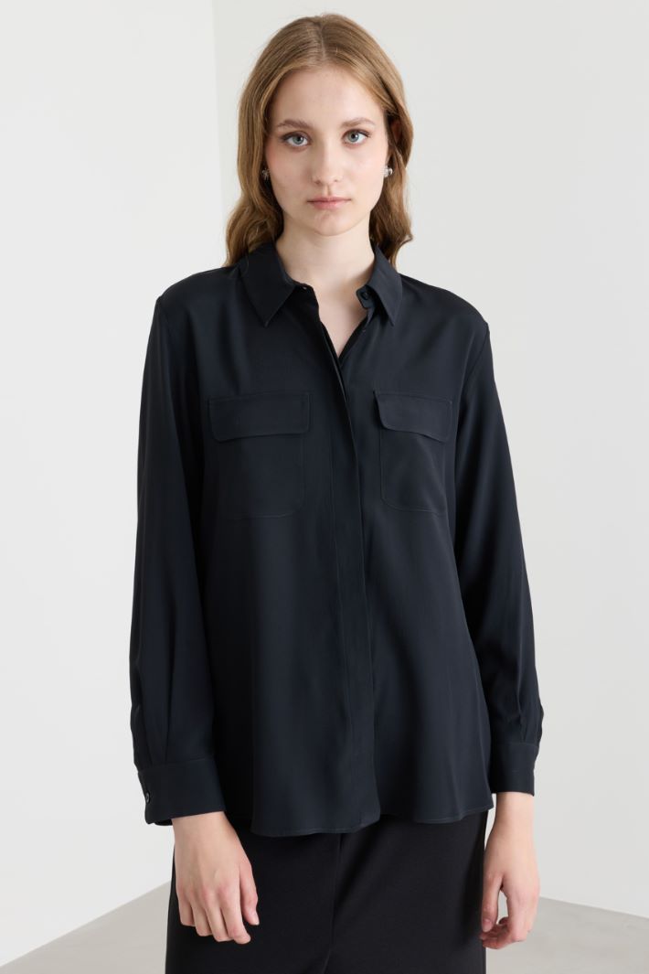 Camicia in tela - NERO - Intrend - 2