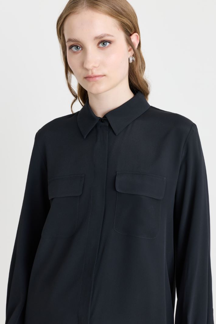 Camicia in tela - NERO - Intrend - 3