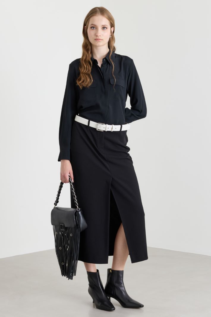 Camicia in tela - NERO - Intrend