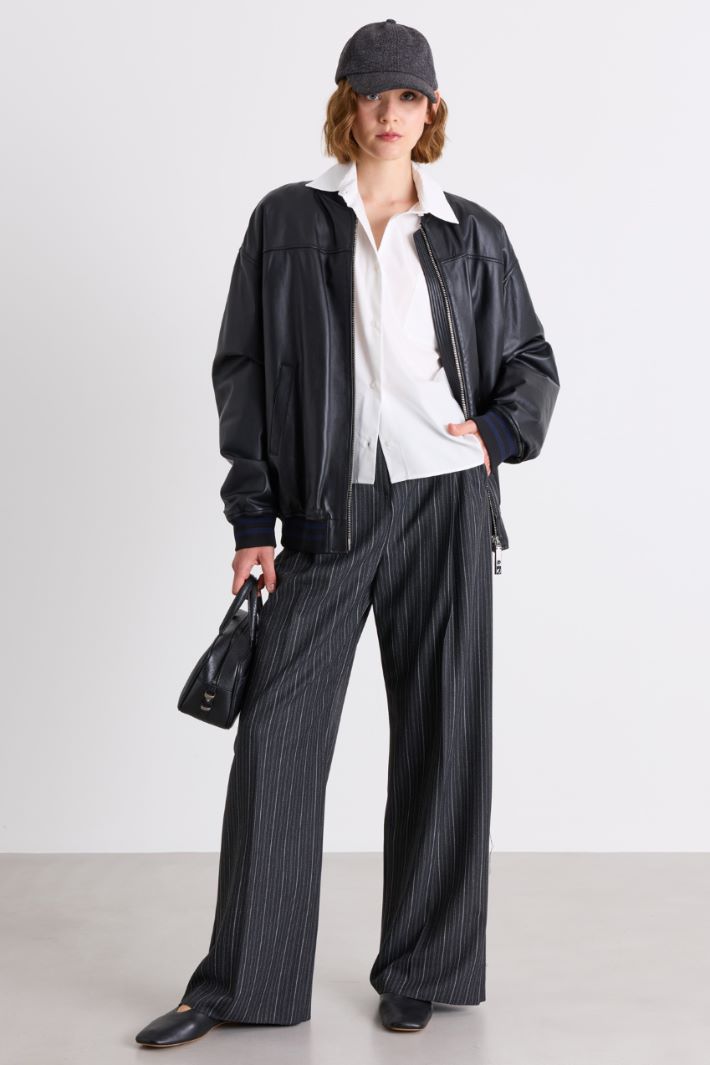 Boxy Poplin Shirt - WHITE - Intrend