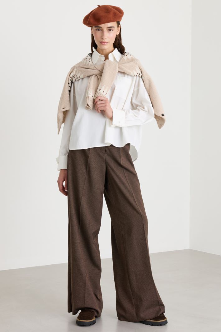 Boxy poplin shirt - WHITE - Intrend