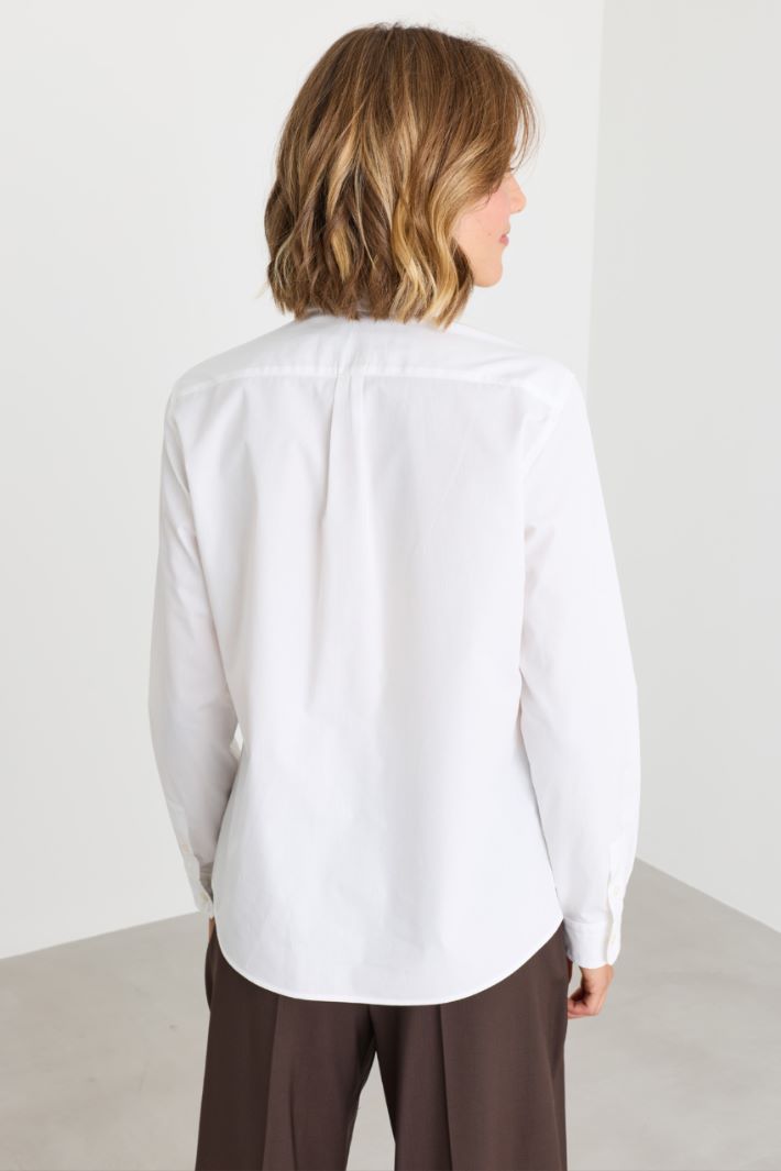 Camicia in popeline con taschino - BIANCO - Intrend - 4