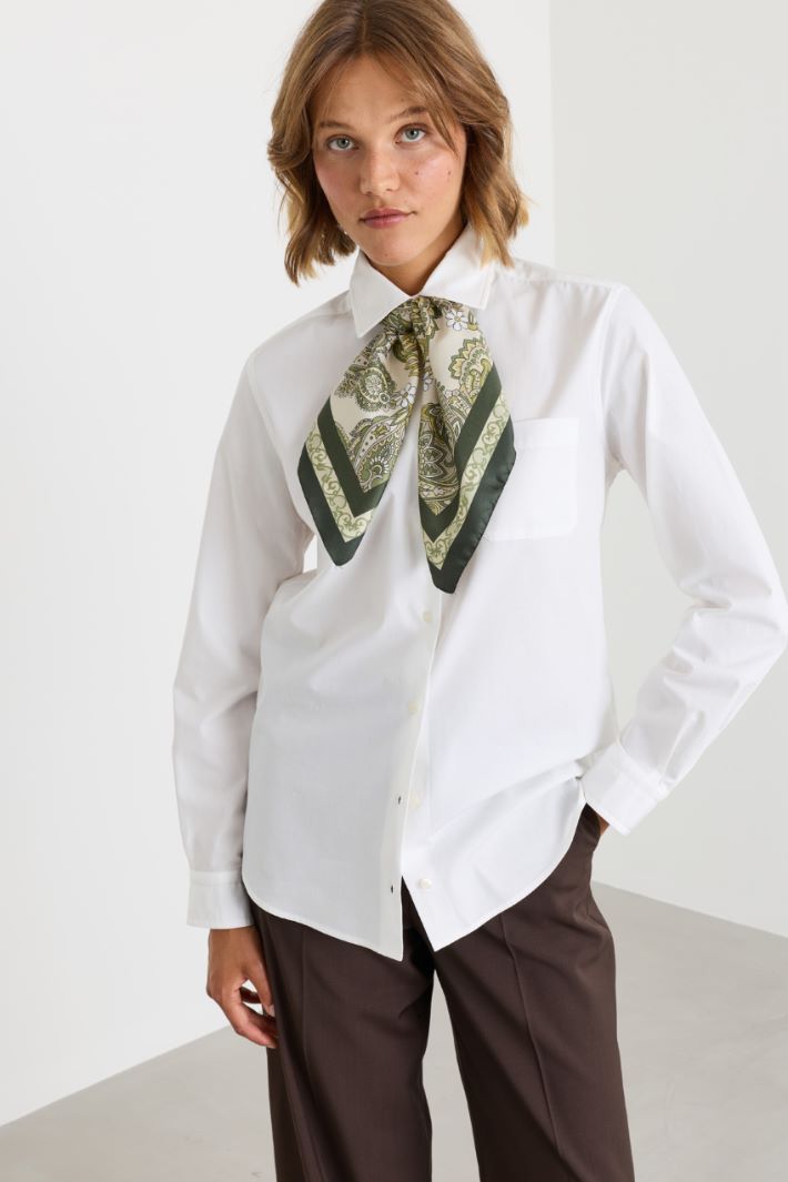 Camicia in popeline con taschino - BIANCO - Intrend - 2