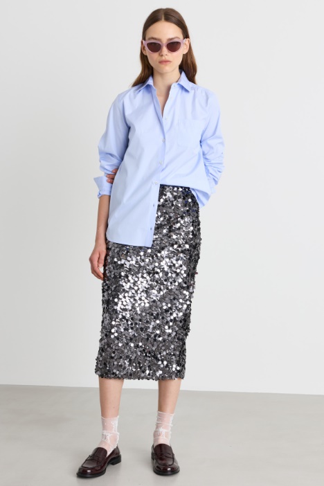 Camicia in popeline con taschino - Intrend