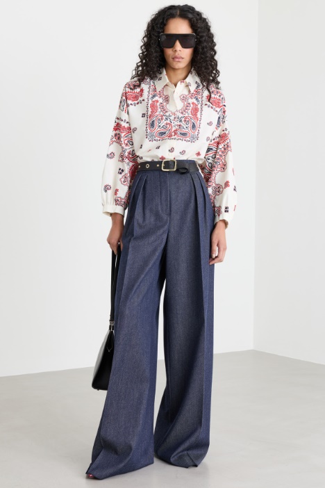 Camicia in popeline con fantasia - Intrend