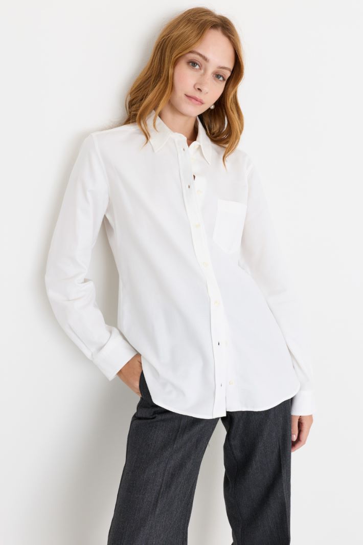 Camicia in Oxford - BIANCO - Intrend - 2