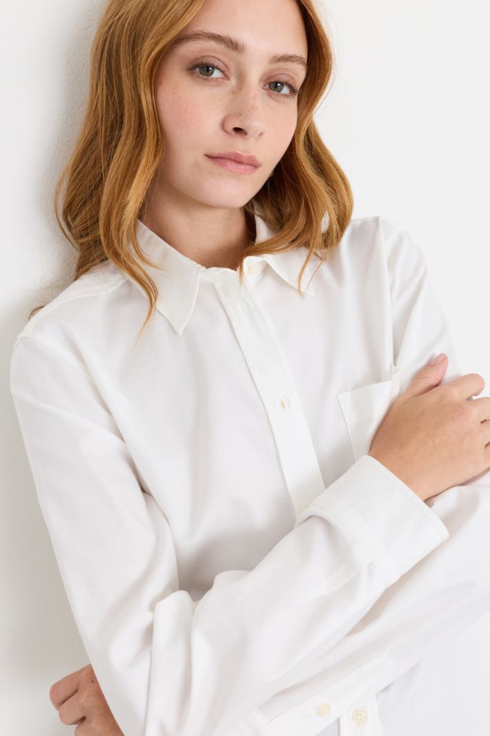 Camicia in Oxford - BIANCO - Intrend - 3