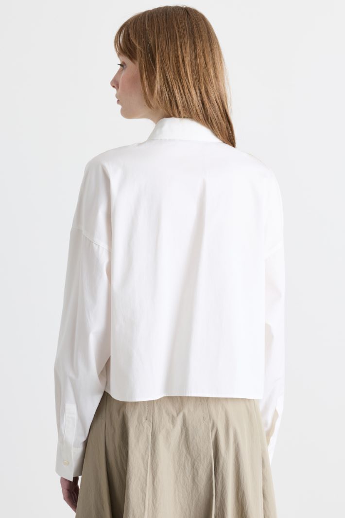 Camicia boxy in popeline - BIANCO - Intrend - 4