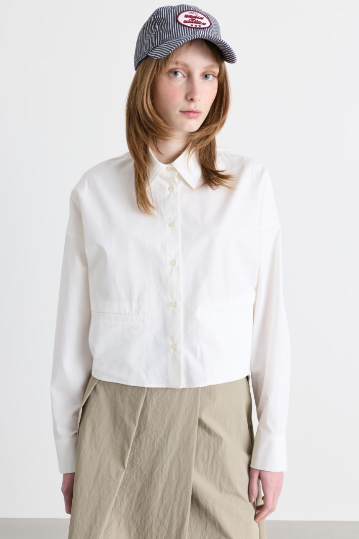 Camicia boxy in popeline - BIANCO - Intrend - 2