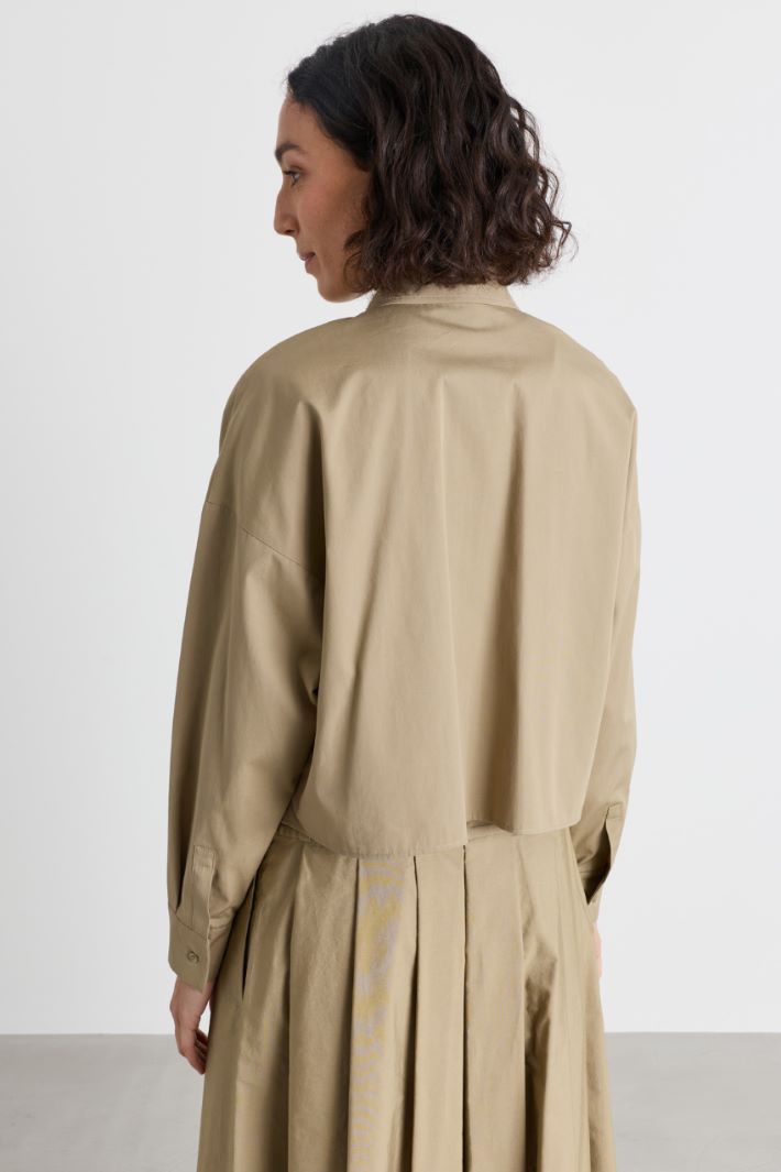 Camicia boxy in popeline - BEIGE - Intrend - 4