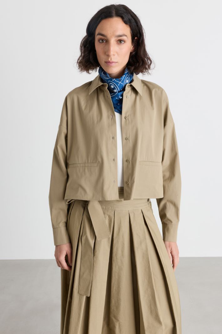 Camicia boxy in popeline - BEIGE - Intrend - 2