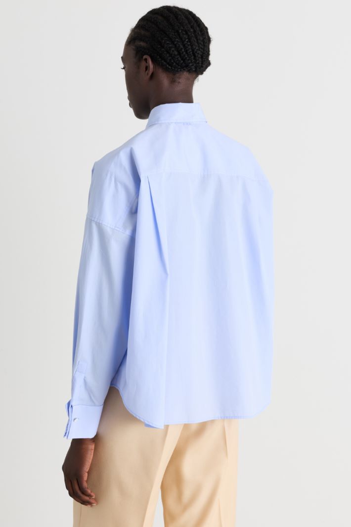 Camicia over in popeline - AZZURRO - Intrend - 4