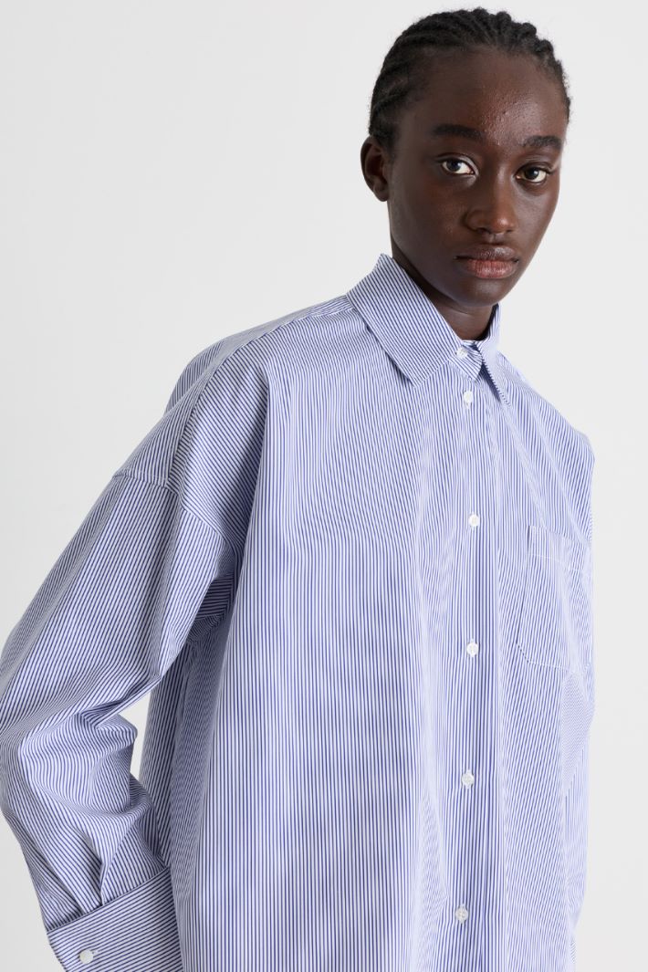 Camicia over in popeline - BLU - Intrend - 3