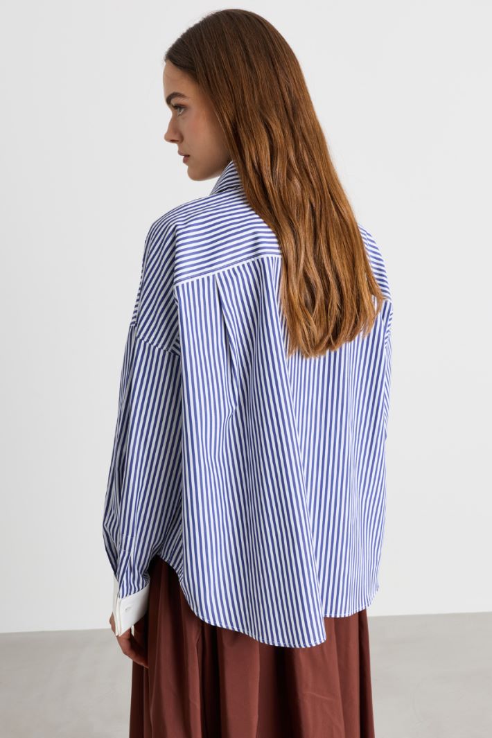 Camicia over in popeline - BLU - Intrend - 4