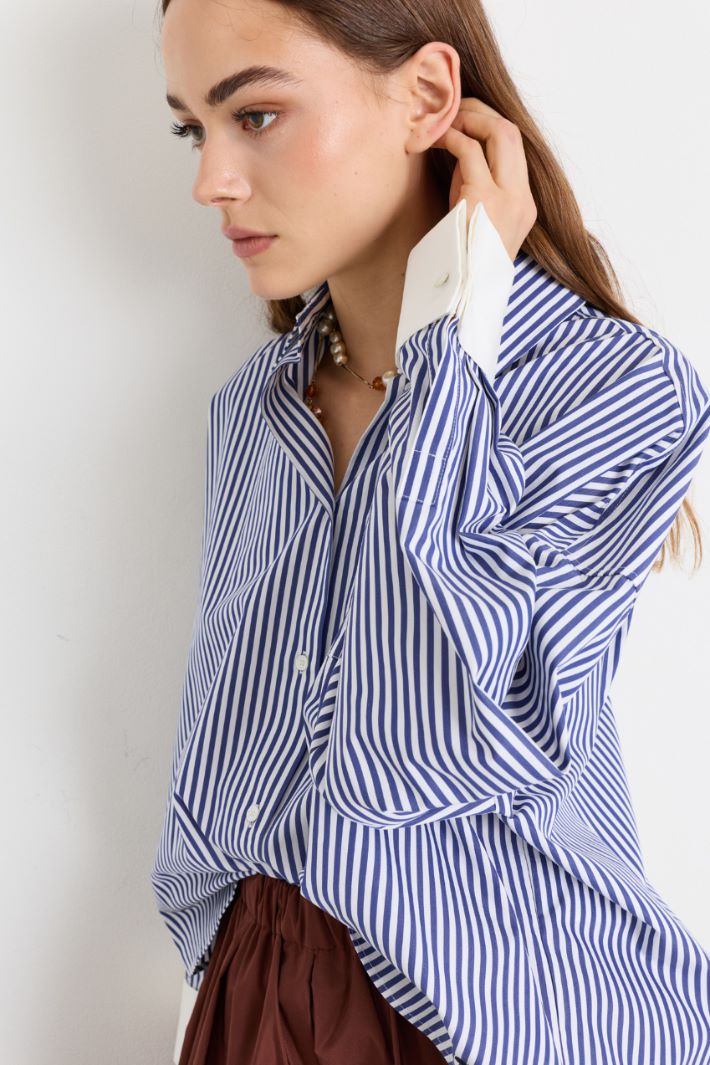 Camicia over in popeline - BLU - Intrend - 3