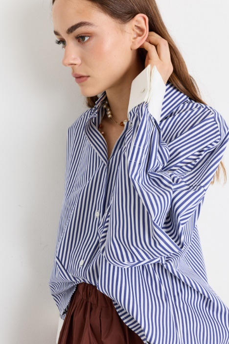 Camicia over in popeline