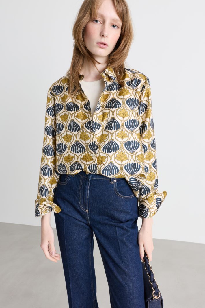 Camicia ampia con fantasia - ORO BLU - Intrend - 2