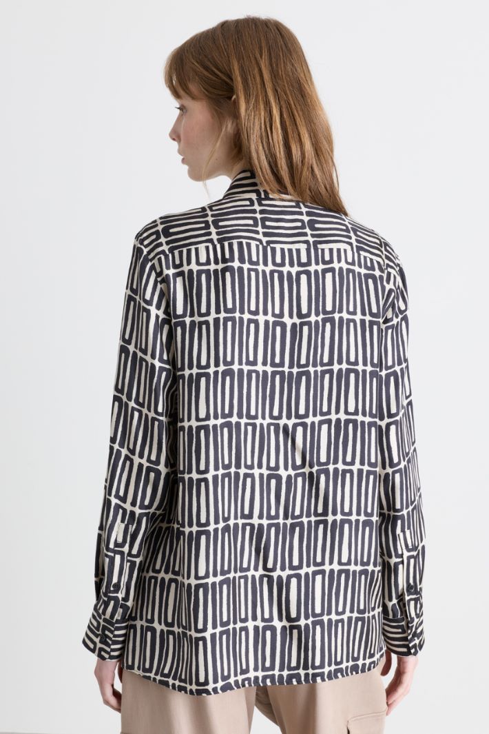 Camicia con fantasia - NERO BIANCO - Intrend - 4