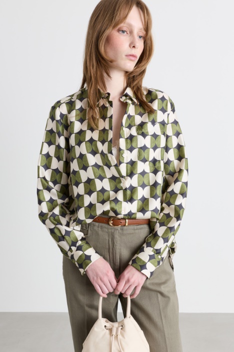Oversized Patterned Shirt - Intrend