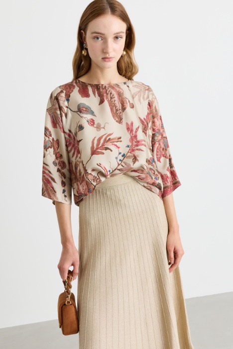 Printed twill blouse - Intrend