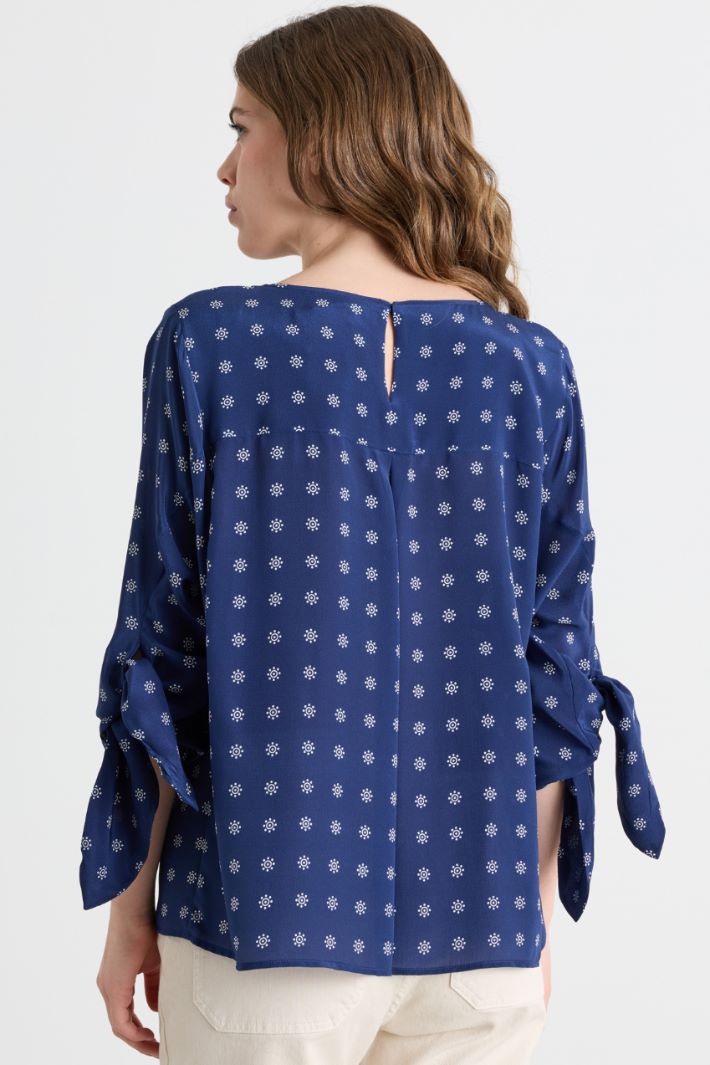 Blusa in crepe de chine - BLU BIANCO - Intrend - 4