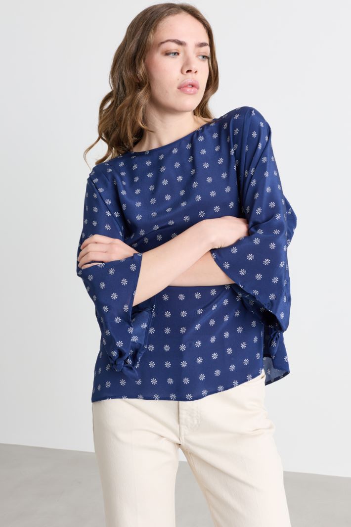 Blusa in crepe de chine - BLU BIANCO - Intrend - 2
