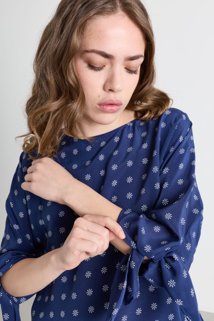 Blusa in crepe de chine - BLU BIANCO - Intrend - 3