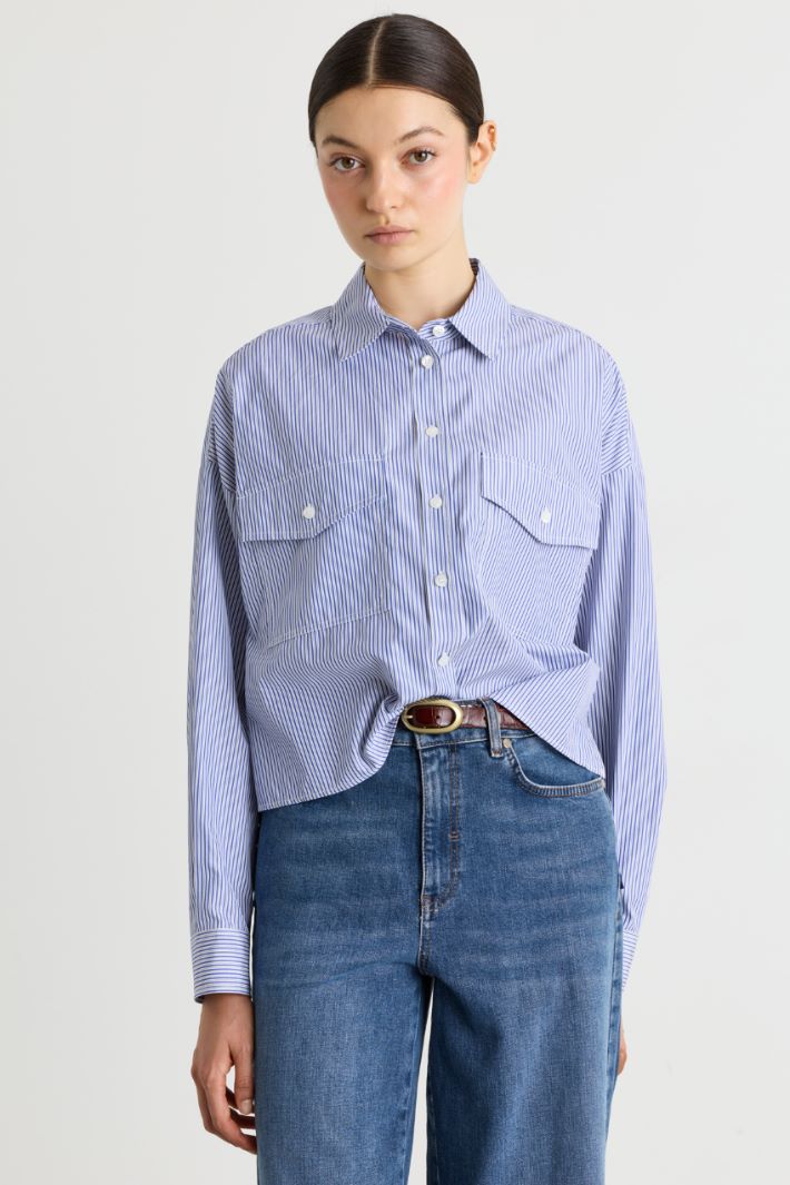 Camicia boxy con tasche - BLU - Intrend - 2