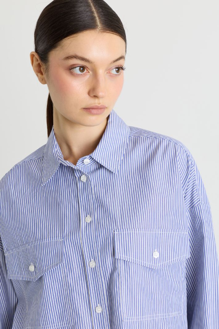 Camicia boxy con tasche - BLU - Intrend - 3