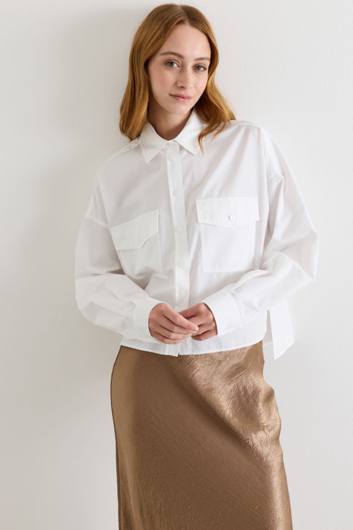 Camicia boxy con tasche - BIANCO - Intrend - 2