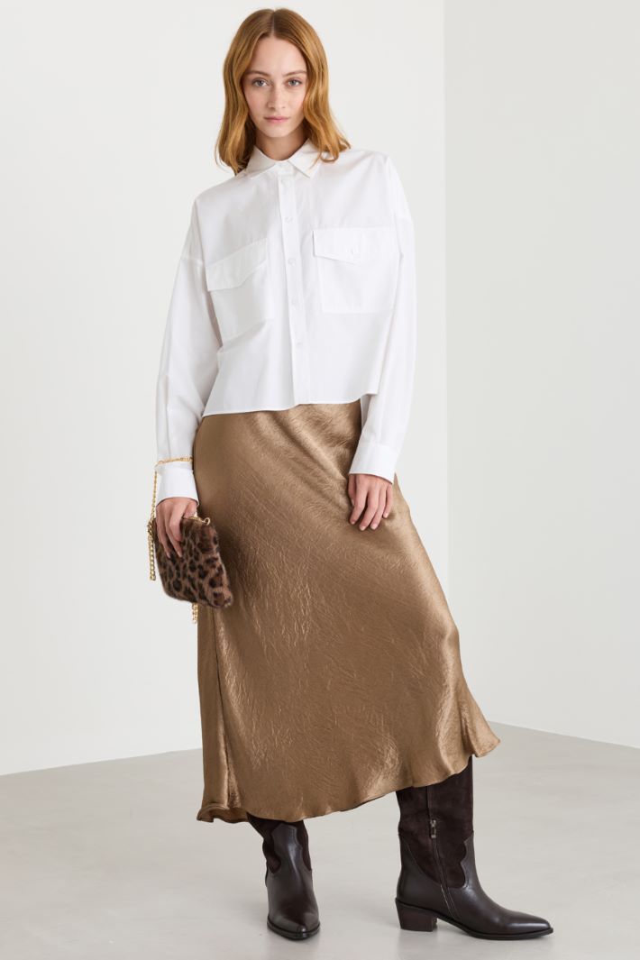 Camicia boxy con tasche - BIANCO - Intrend