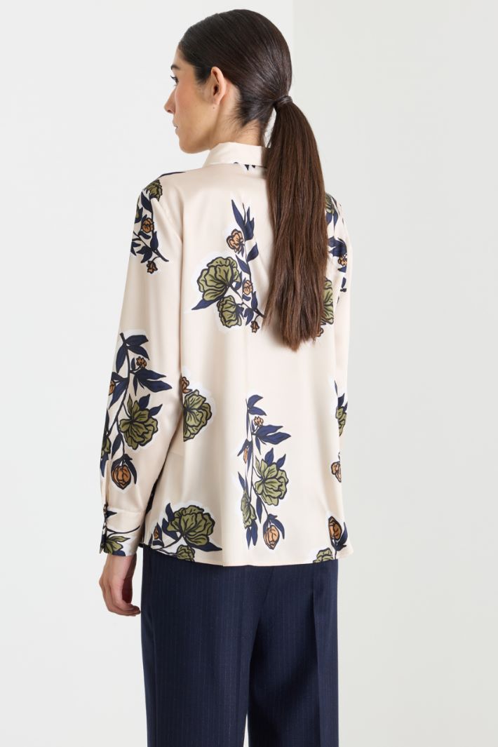 Camicia in twill stampato - BIANCO - Intrend - 4
