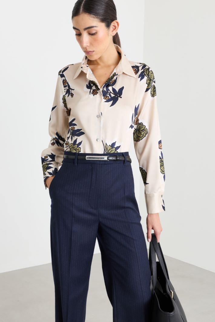 Camicia in twill stampato - BIANCO - Intrend - 2