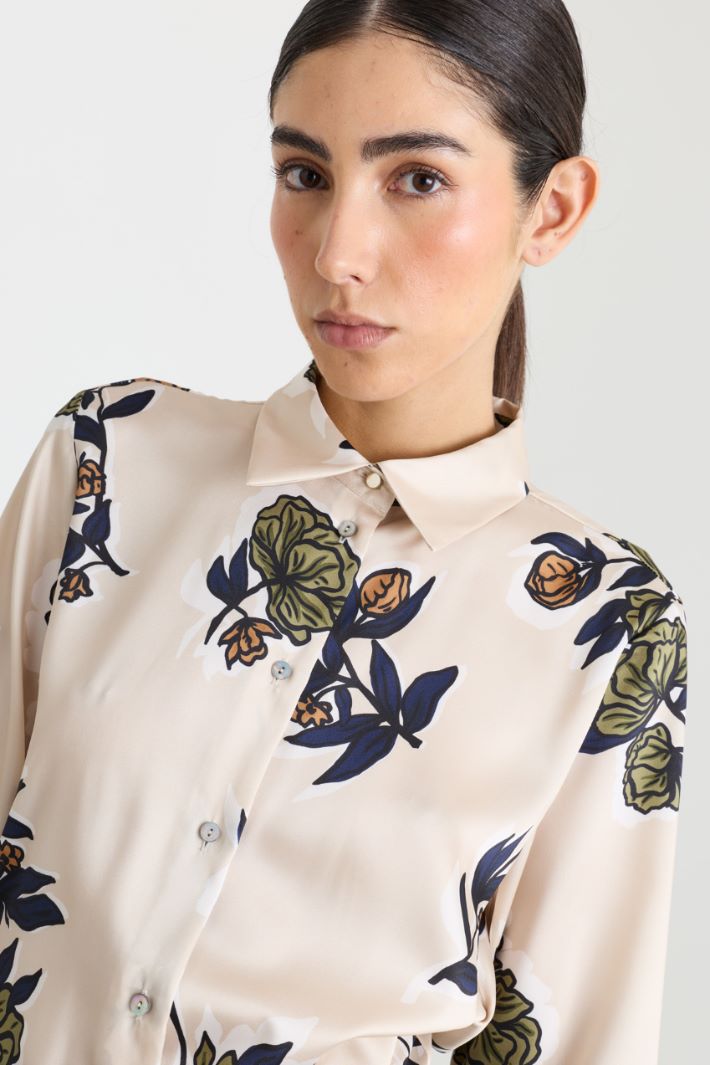 Camicia in twill stampato - BIANCO - Intrend - 3