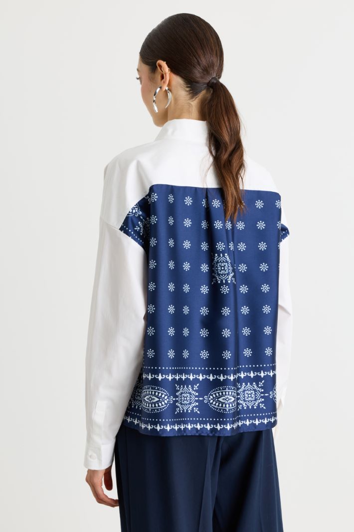 Boxy Pocket Shirt - WHITE BLUE - Intrend - 4