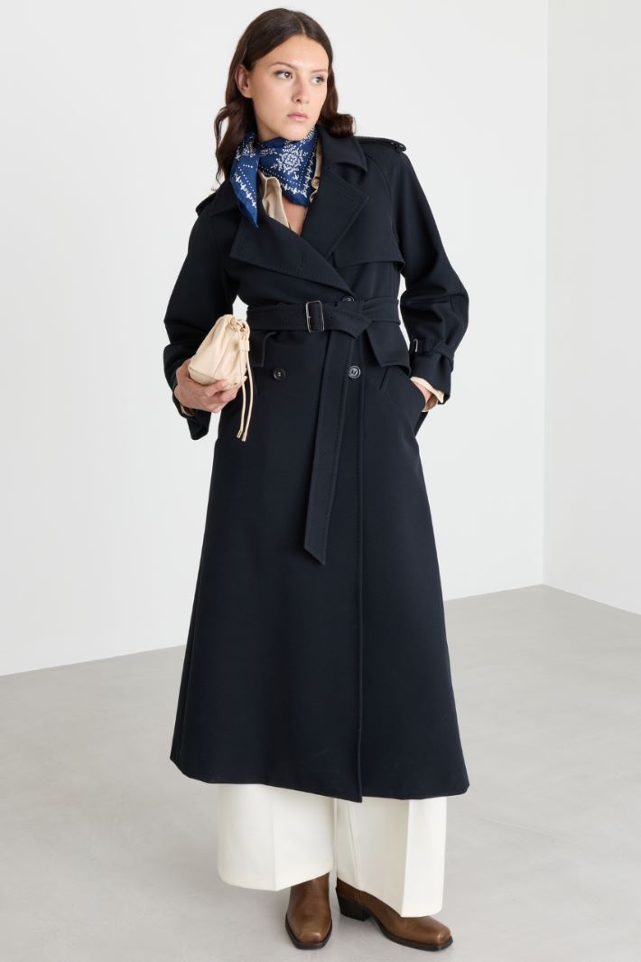 Long sablé trench - BLACK - Intrend - 2