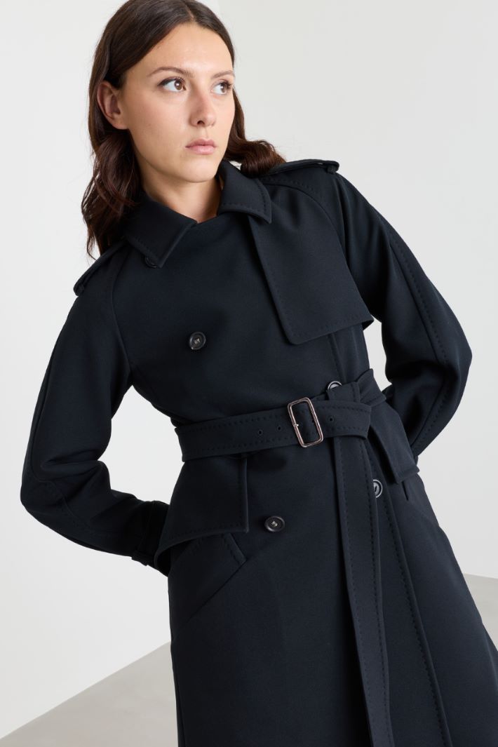 Long sablé trench - BLACK - Intrend - 3